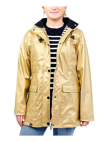 Ciré imperméable femme 'Breizh Océan' Vêtement de pluie à capuche, coutures thermosoudées