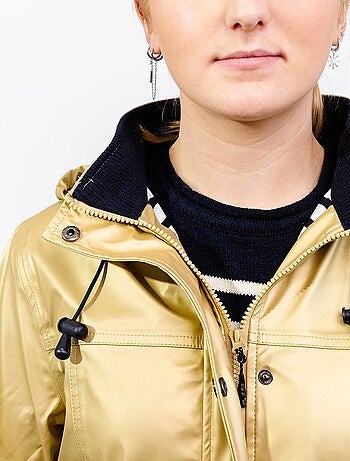 Ciré imperméable femme 'Breizh Océan' Vêtement de pluie à capuche, coutures thermosoudées