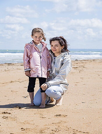 Ciré imperméable femme 'Breizh Océan' Vêtement de pluie à capuche, coutures thermosoudées