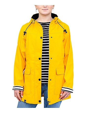 Ciré imperméable femme 'Breizh Océan' Vêtement de pluie à capuche, coutures thermosoudées