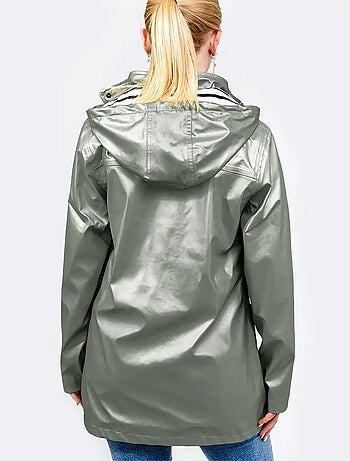 Ciré imperméable femme 'Breizh Océan' Vêtement de pluie à capuche, coutures thermosoudées