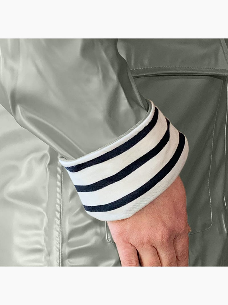 Ciré imperméable femme 'Breizh Océan' Vêtement de pluie à capuche, coutures thermosoudées Kaki Métal - Kiabi