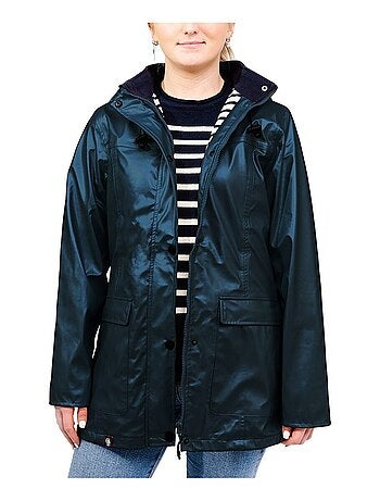 Ciré imperméable femme 'Breizh Océan' Vêtement de pluie à capuche, coutures thermosoudées