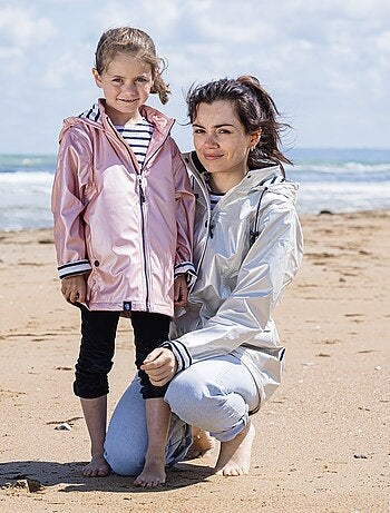 Ciré imperméable femme 'Breizh Océan' Vêtement de pluie à capuche, coutures thermosoudées