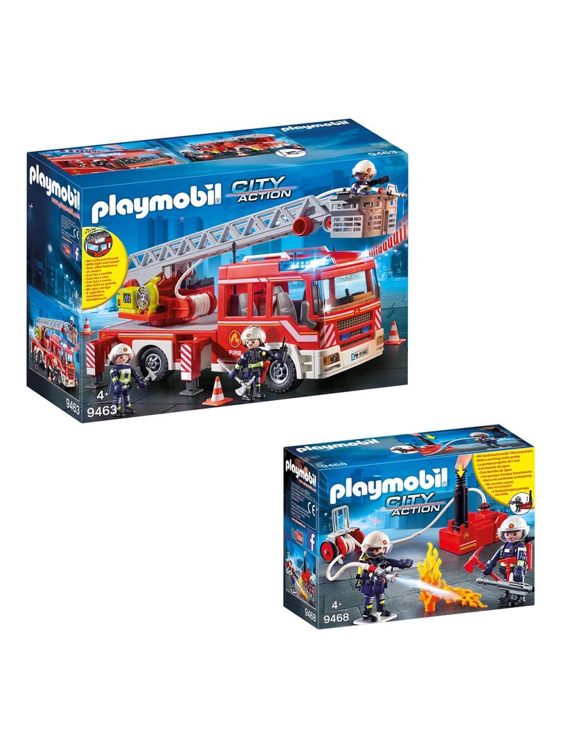 City Action - Set de 2 Boîtes Playmobil sur le thème des pompiers