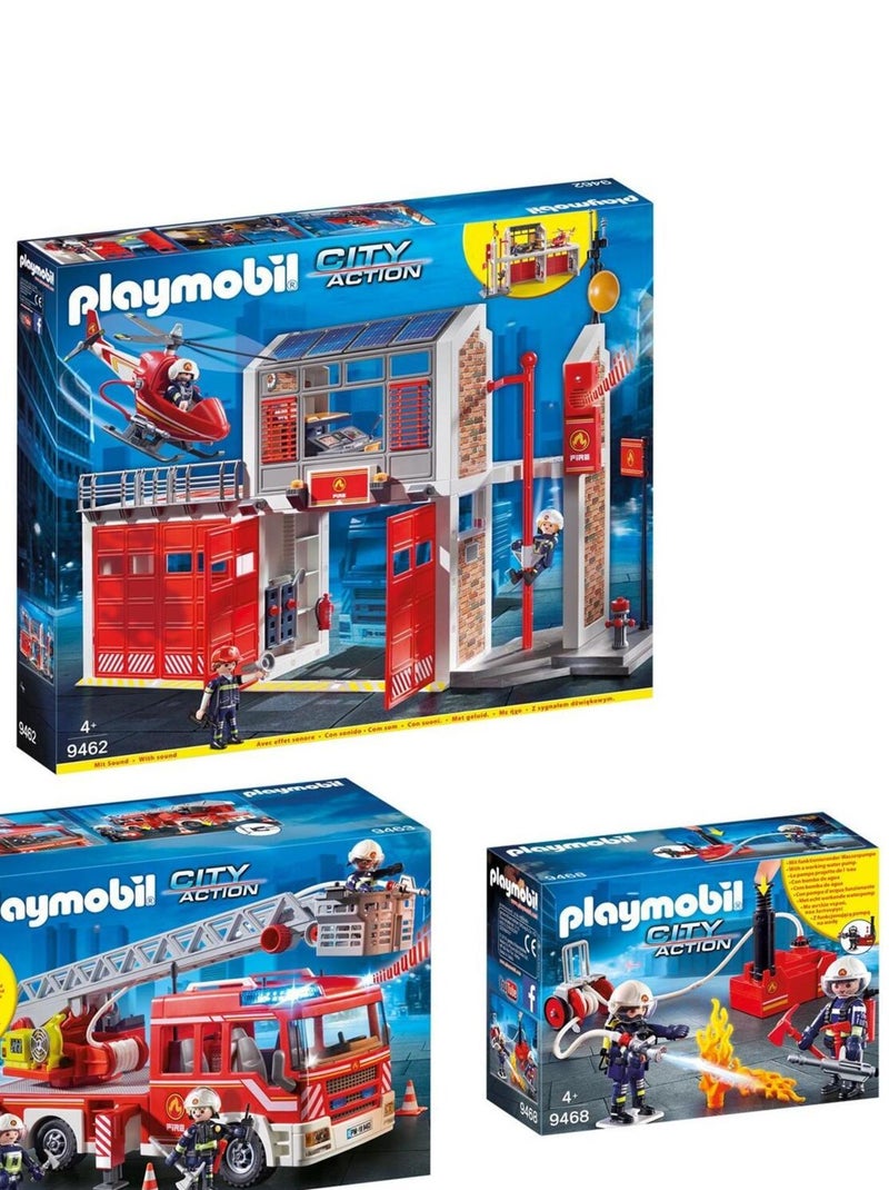 City Action - Set de 3 Boîtes Playmobil sur le thème des pompiers N/A - Kiabi