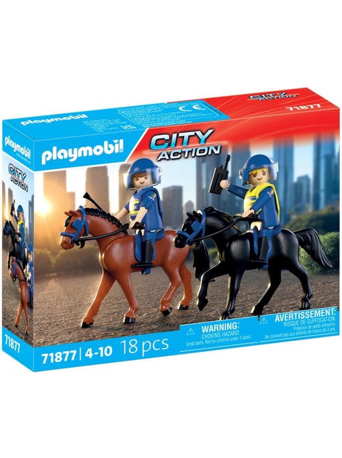 City Action 2 policiers cavaliers avec leurs chevaux - Kiabi
