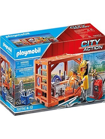 City Action Ouvrier et conteneur