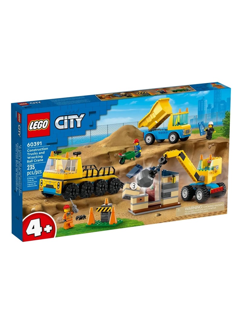 City Les camions de chantier et la grue à boule de démolition Multicolore - Kiabi