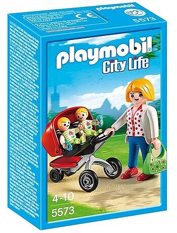 City Life - Maman avec jumeaux et landau