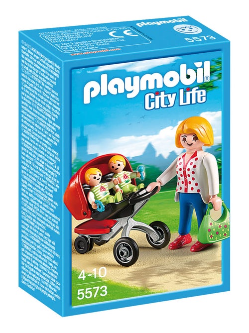 City Life - Maman avec jumeaux et landau - Kiabi