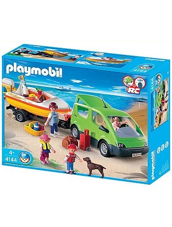City Life - Voiture familiale avec remorque porte-bateaux