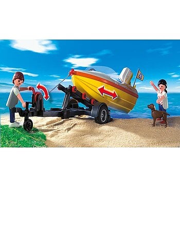 City Life - Voiture familiale avec remorque porte-bateaux