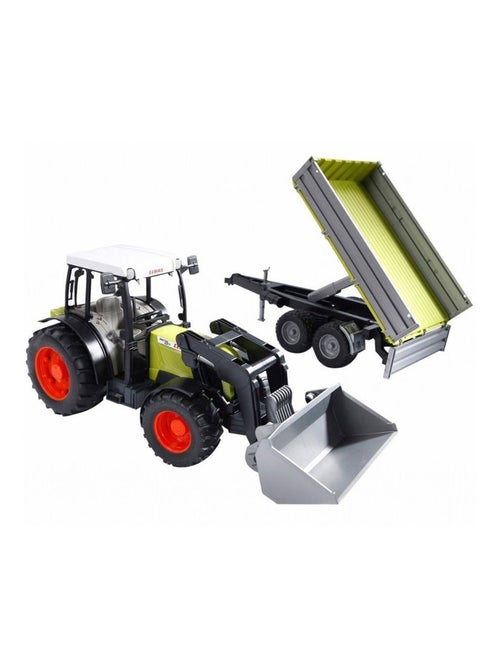 Claas Nectis 267 F avec chargeur frontal et remorque à plate-forme - Kiabi