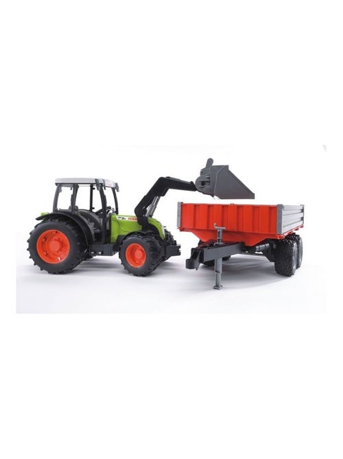 Claas Nectis 267 F avec chargeur frontal et remorque à plate-forme - Kiabi