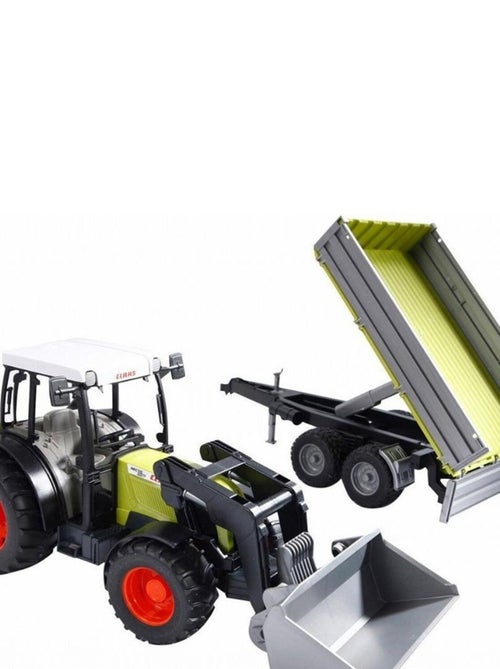 Claas Nectis 267 F avec chargeur frontal et remorque à plate-forme - Kiabi