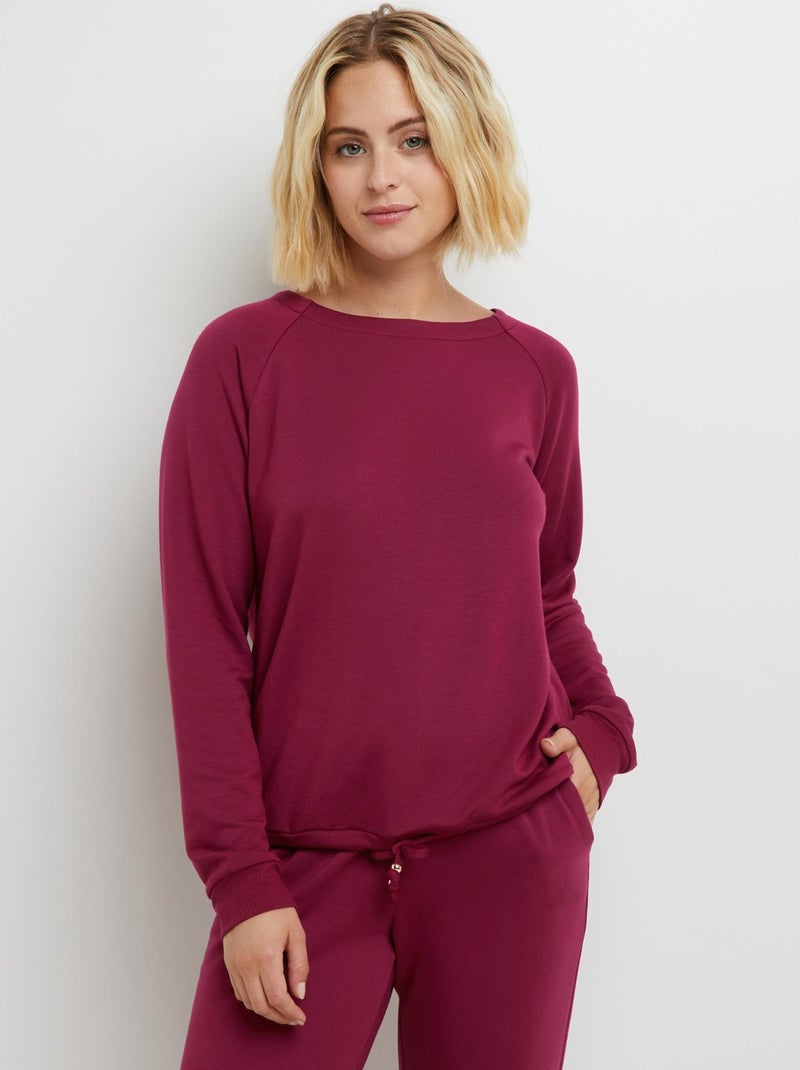 Clafoutis t-shirt manches longues maille Bordeaux - Kiabi