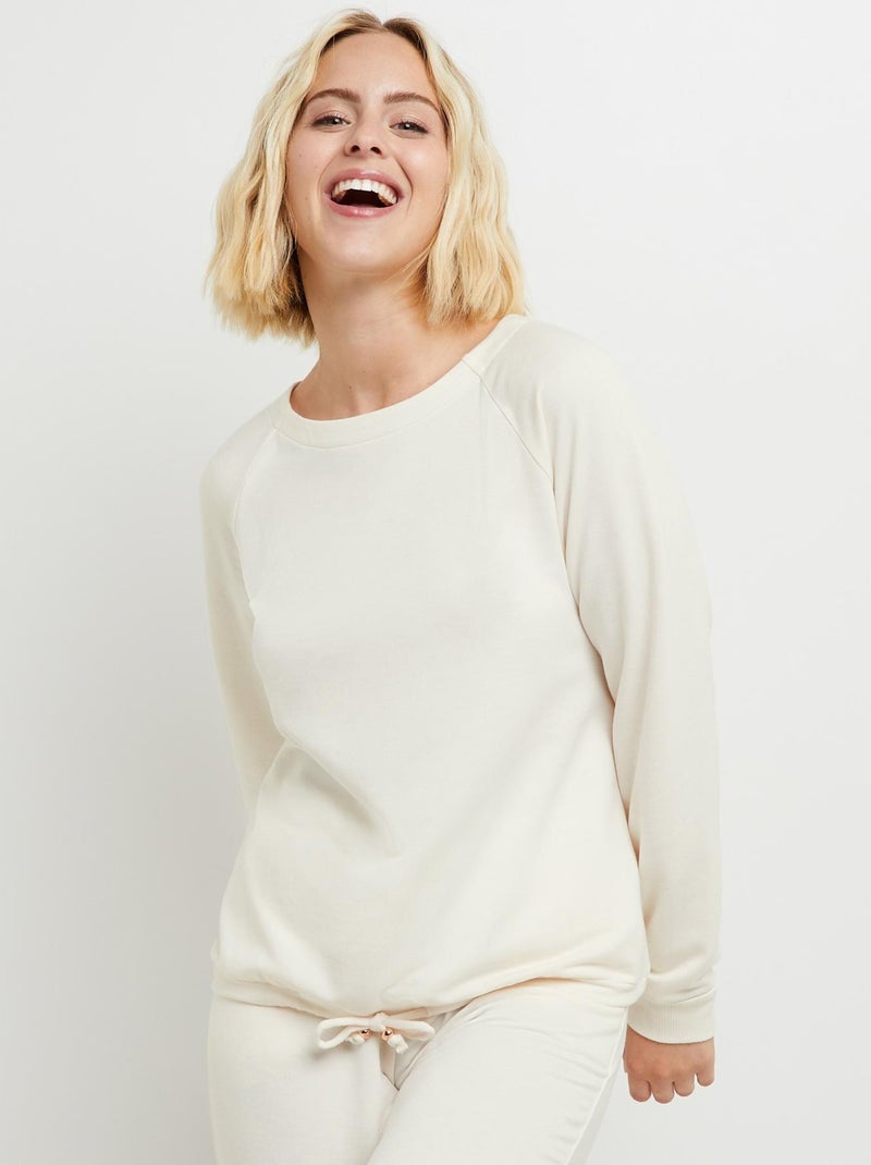 Clafoutis t-shirt manches longues maille Ecru - Kiabi