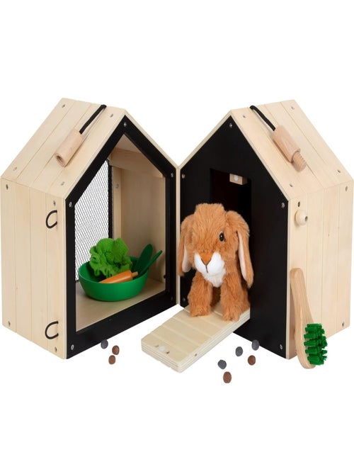 Clapier à lapin avec enclos - Kiabi