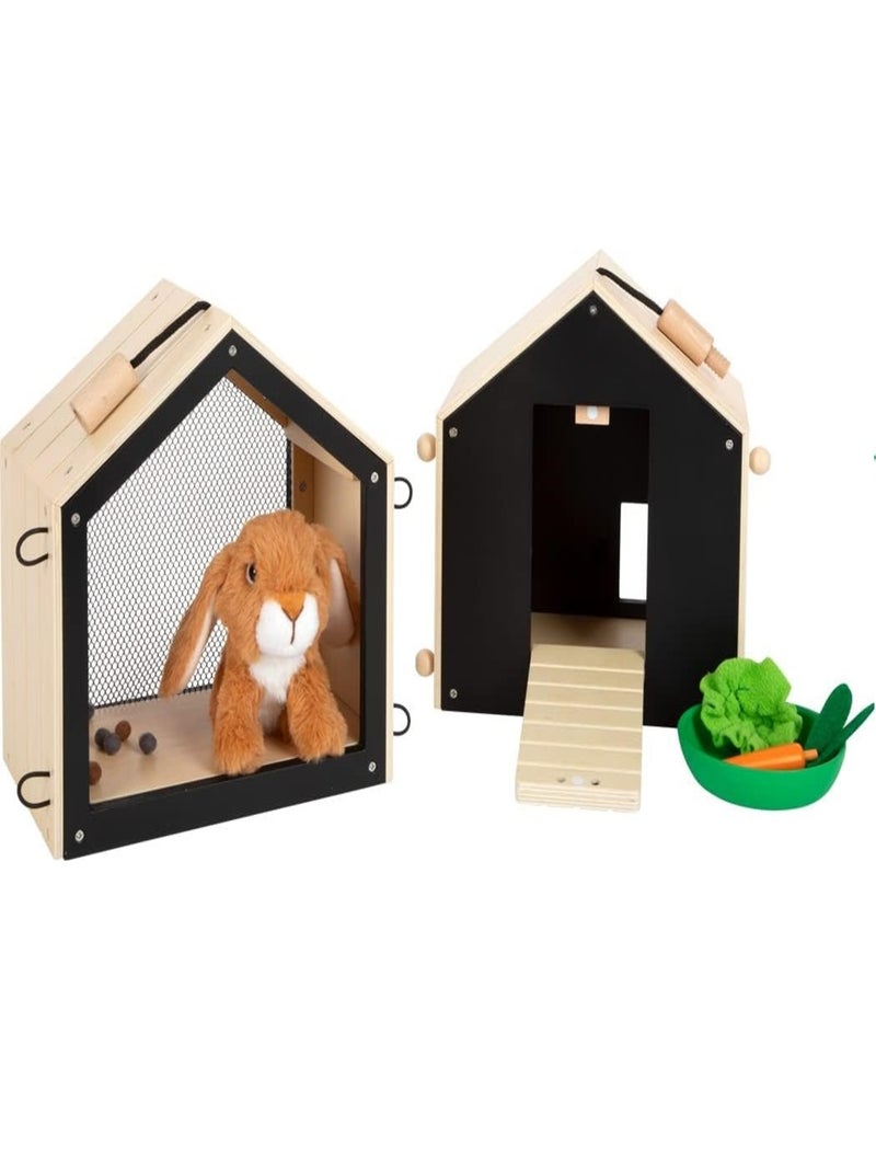 Clapier à lapin avec enclos Beige - Kiabi