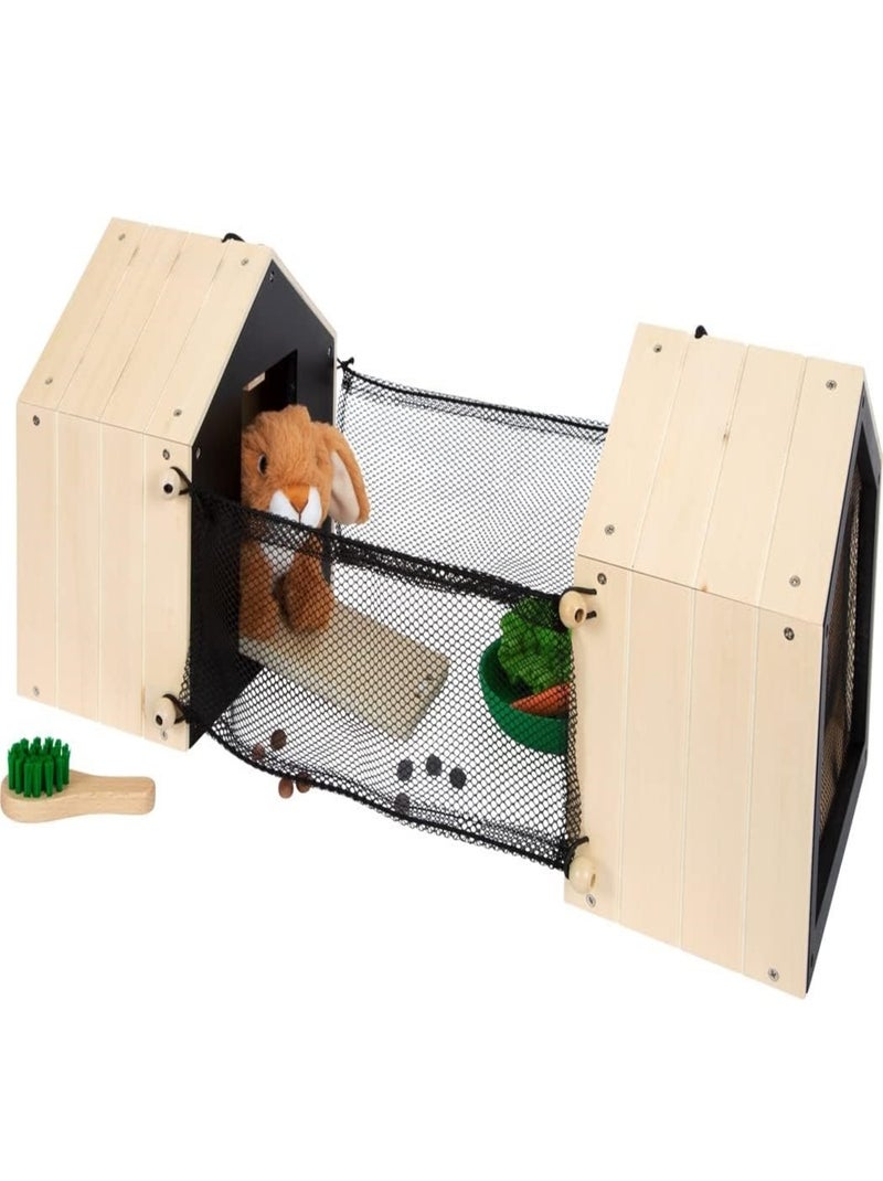 Clapier à lapin avec enclos Beige - Kiabi