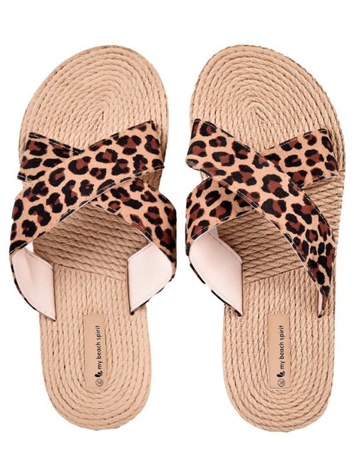 Claquette Femme LEOPARD - Kiabi
