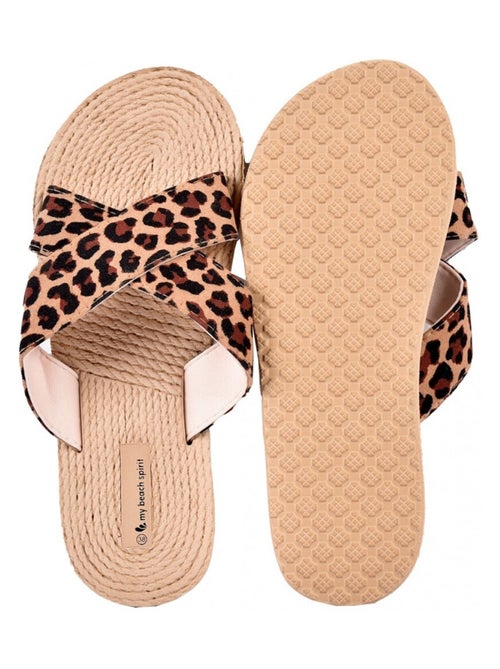 Claquette Femme LEOPARD - Kiabi