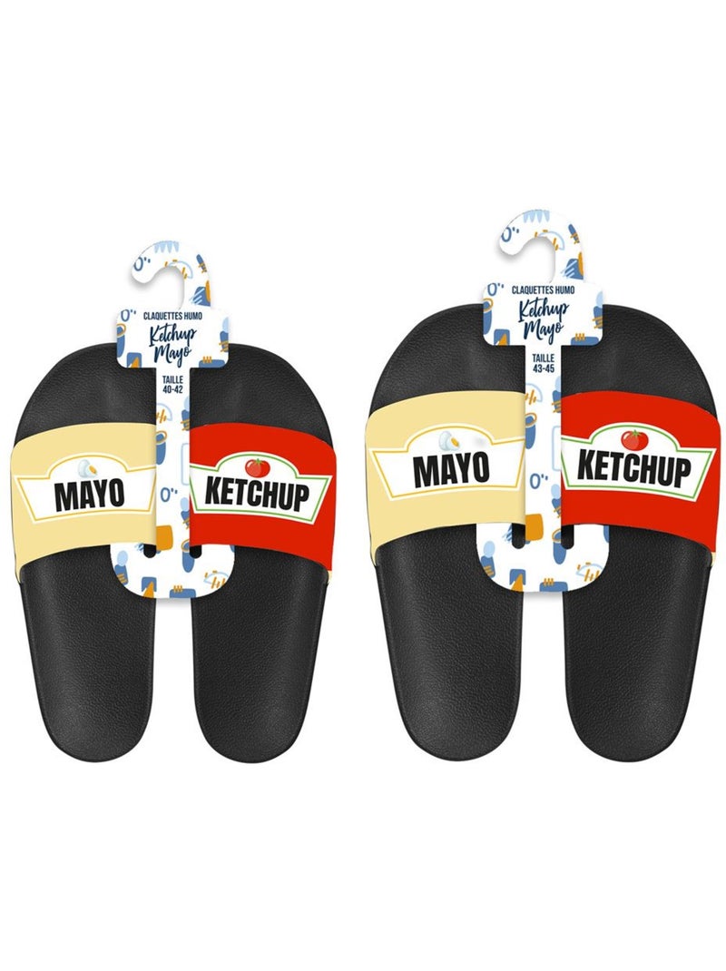 Claquettes - Ketchup / Mayo Noir Noir - Kiabi