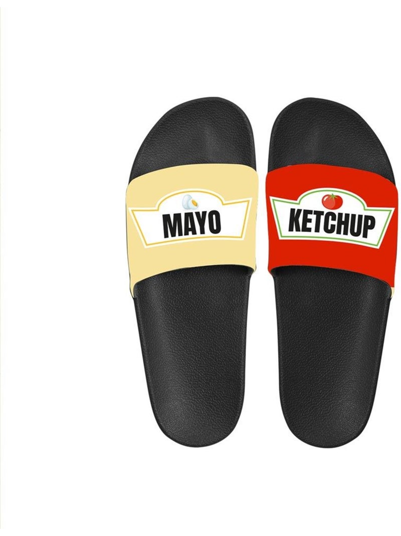 Claquettes - Ketchup / Mayo Noir Noir - Kiabi
