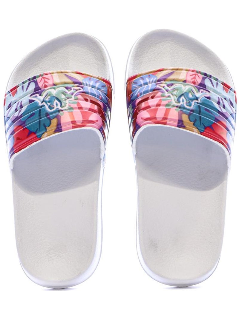 Claquettes à fleurs Fille Kappa Logo Blanc - Kiabi