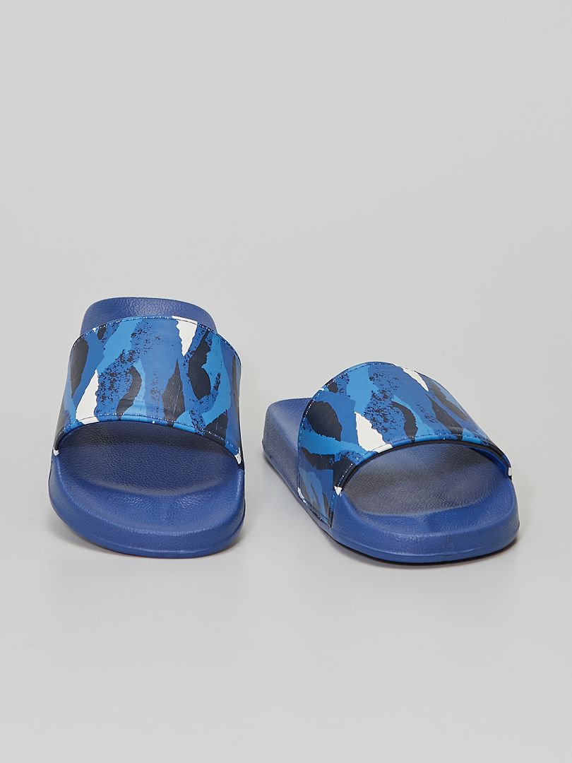 Claquettes à motifs Bleu - Kiabi