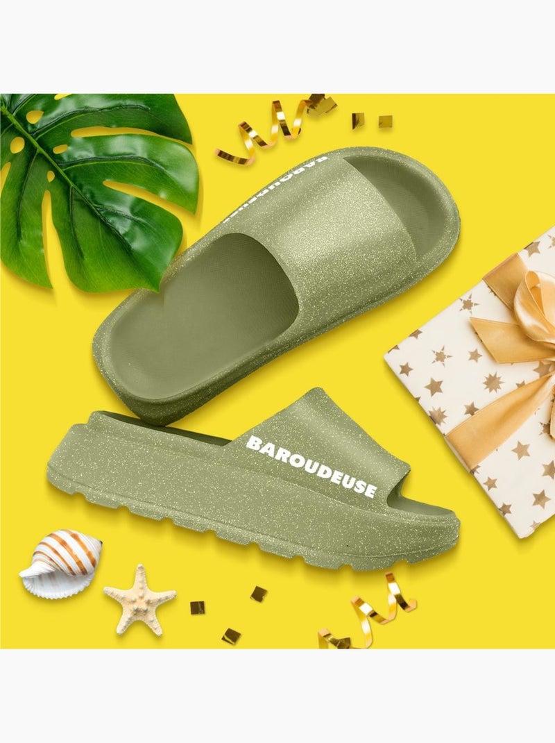 Claquettes à Paillettes - Baroudeuse Vert - Kiabi