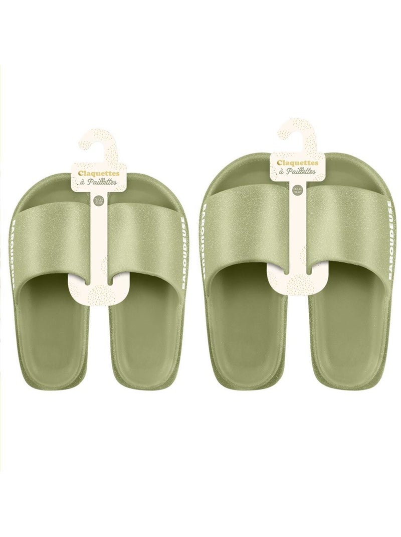 Claquettes à Paillettes - Baroudeuse Vert - Kiabi