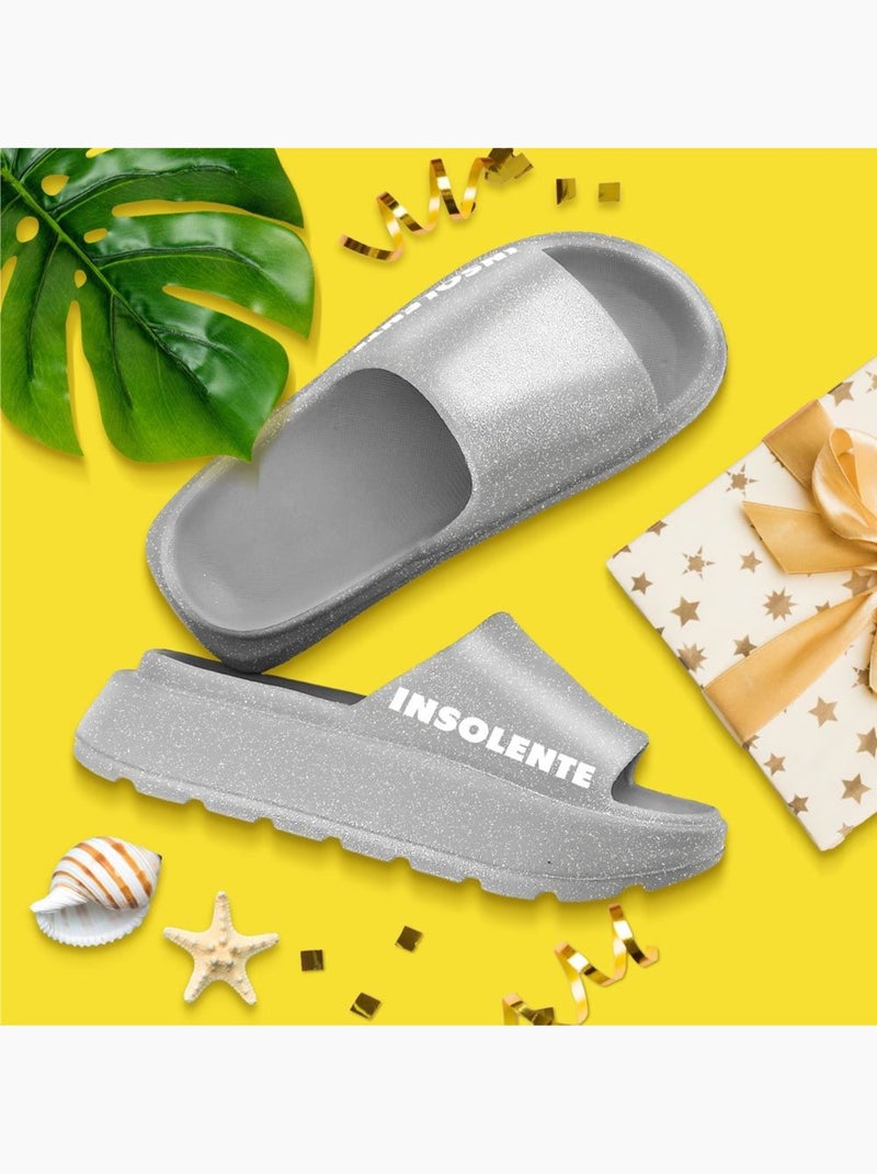 Claquettes à Paillettes - Insolente Gris Gris anthracite - Kiabi