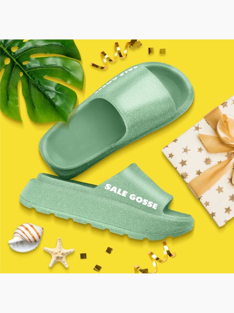 Claquettes à Paillettes - Sale Gosse Vert - Kiabi