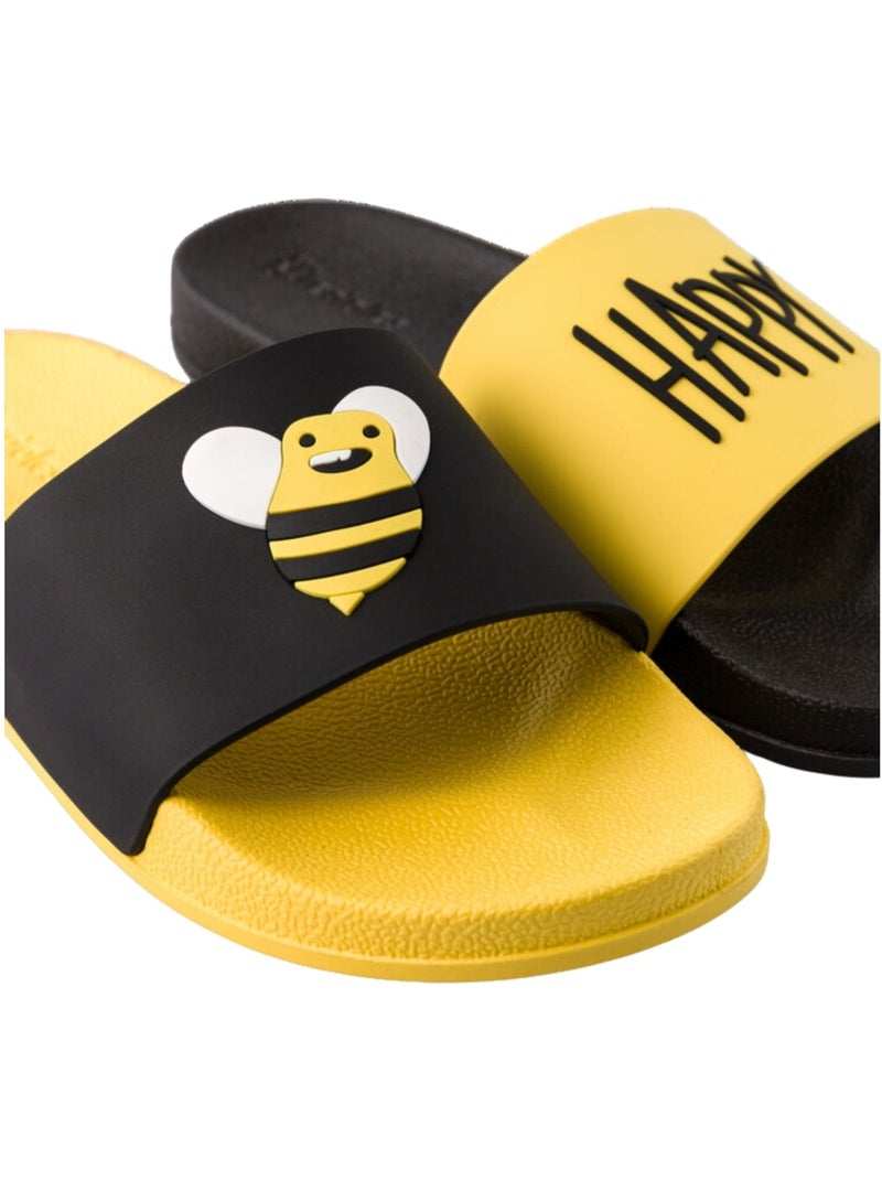 Claquettes Bee Happy Jaune - Kiabi
