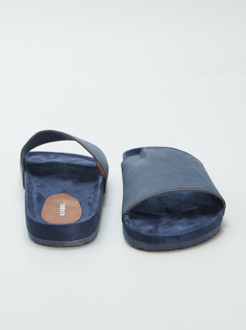 Claquettes bi-matière Bleu - Kiabi