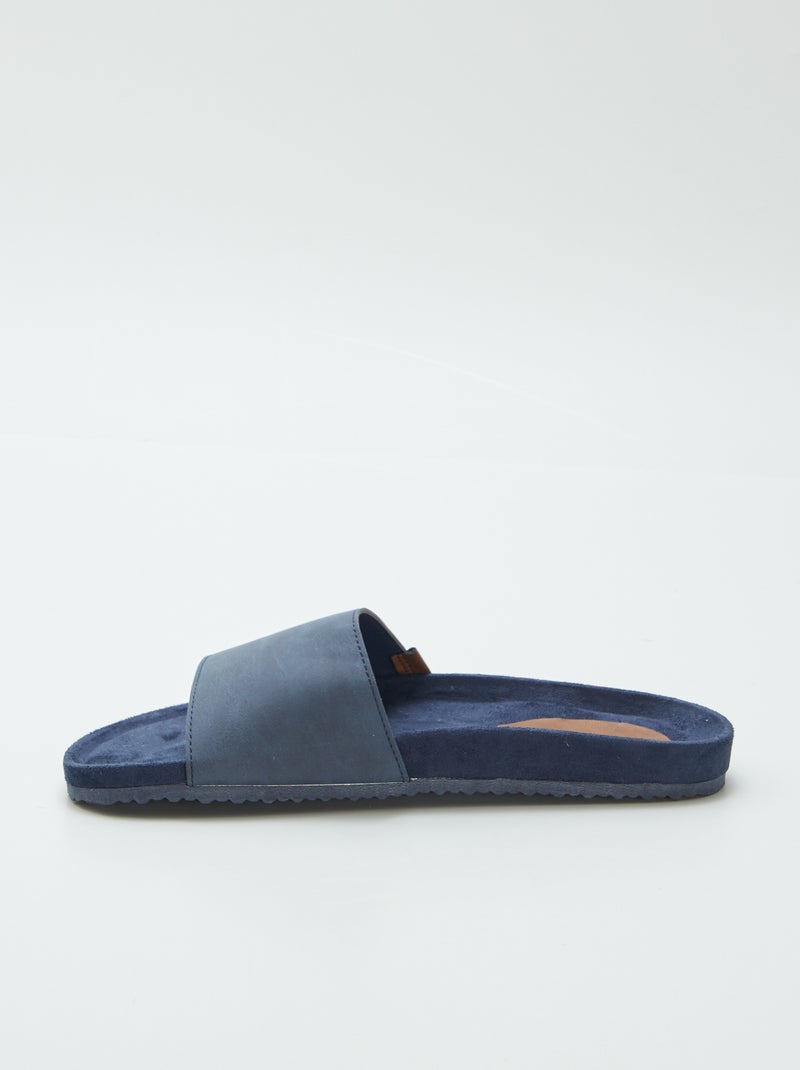 Claquettes bi-matière Bleu - Kiabi