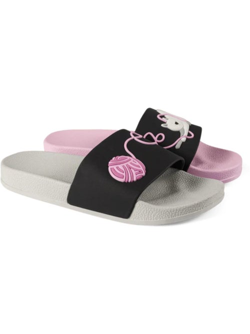 Claquettes Chat et Pelote de Laine - Kiabi Claquettes Chat et Pelote de Laine - Kiabi