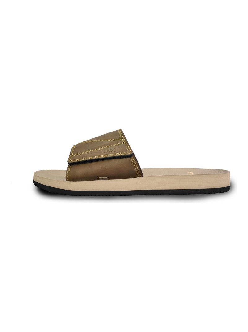 Claquettes de piscine  Brasileras pour homme semelle en gomme Marron - Kiabi