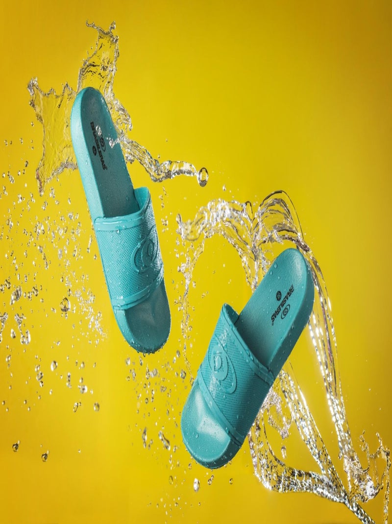 Claquettes de piscine Brasileras unisexes à semelle en gomme Bleu turquoise - Kiabi
