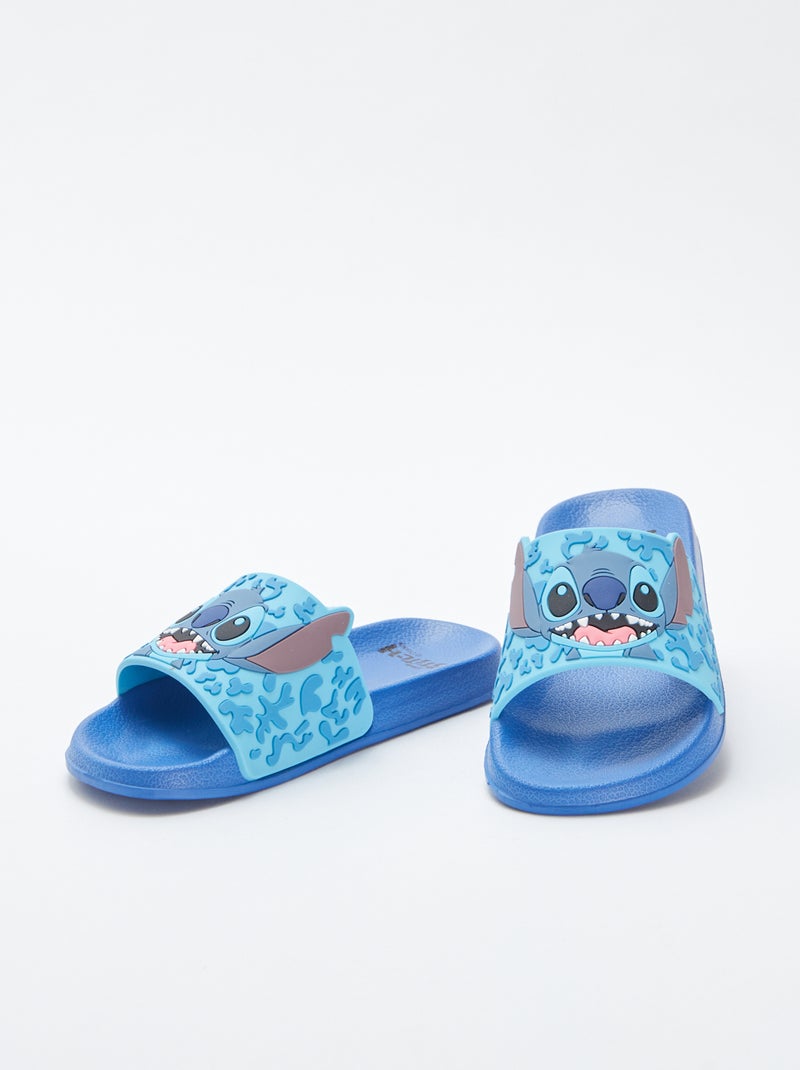 Claquettes de piscine 'Stitch' bleu - Kiabi