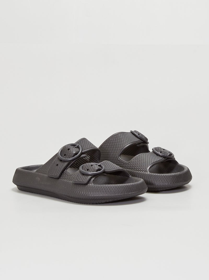 Claquettes de plage noir - Kiabi