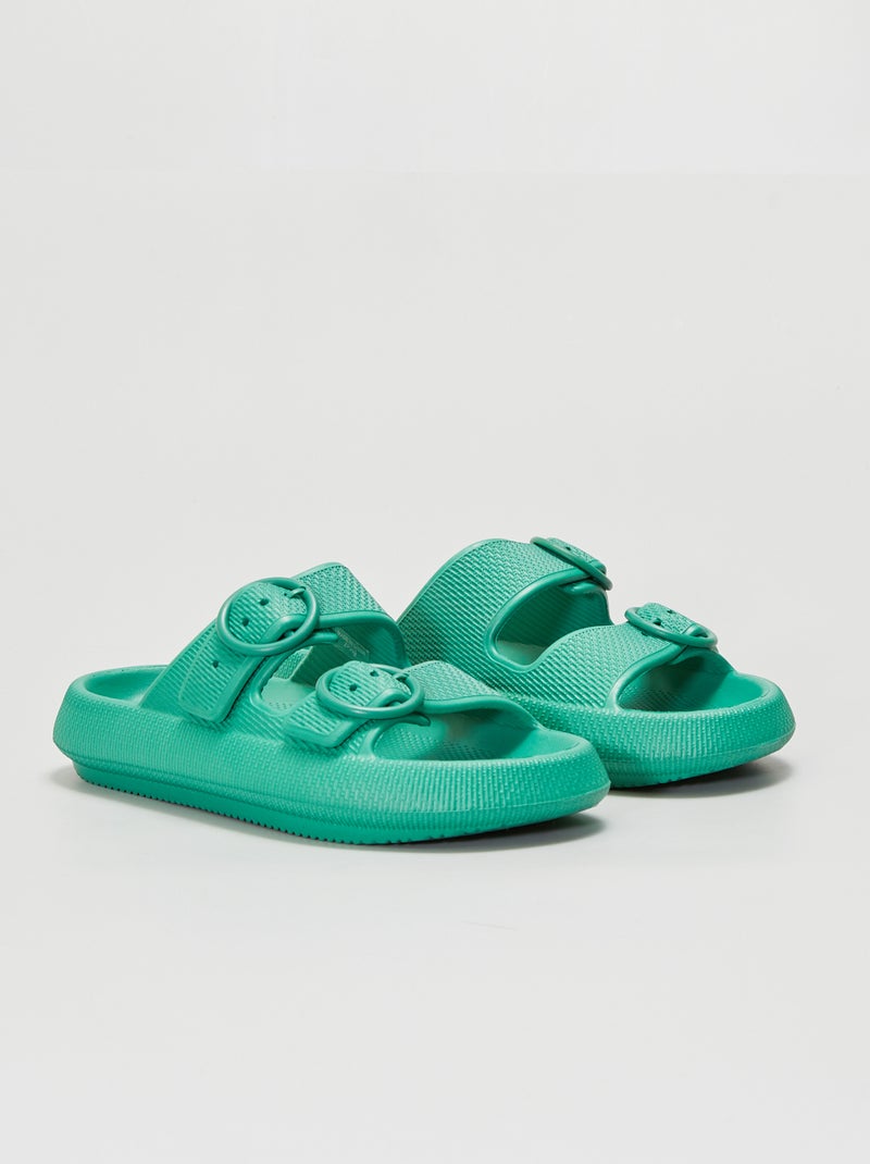 Claquettes de plage Vert - Kiabi