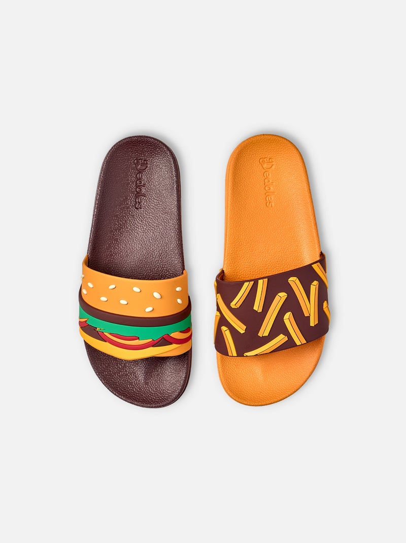 Claquettes Dedoles Burger Frites Orange - Kiabi