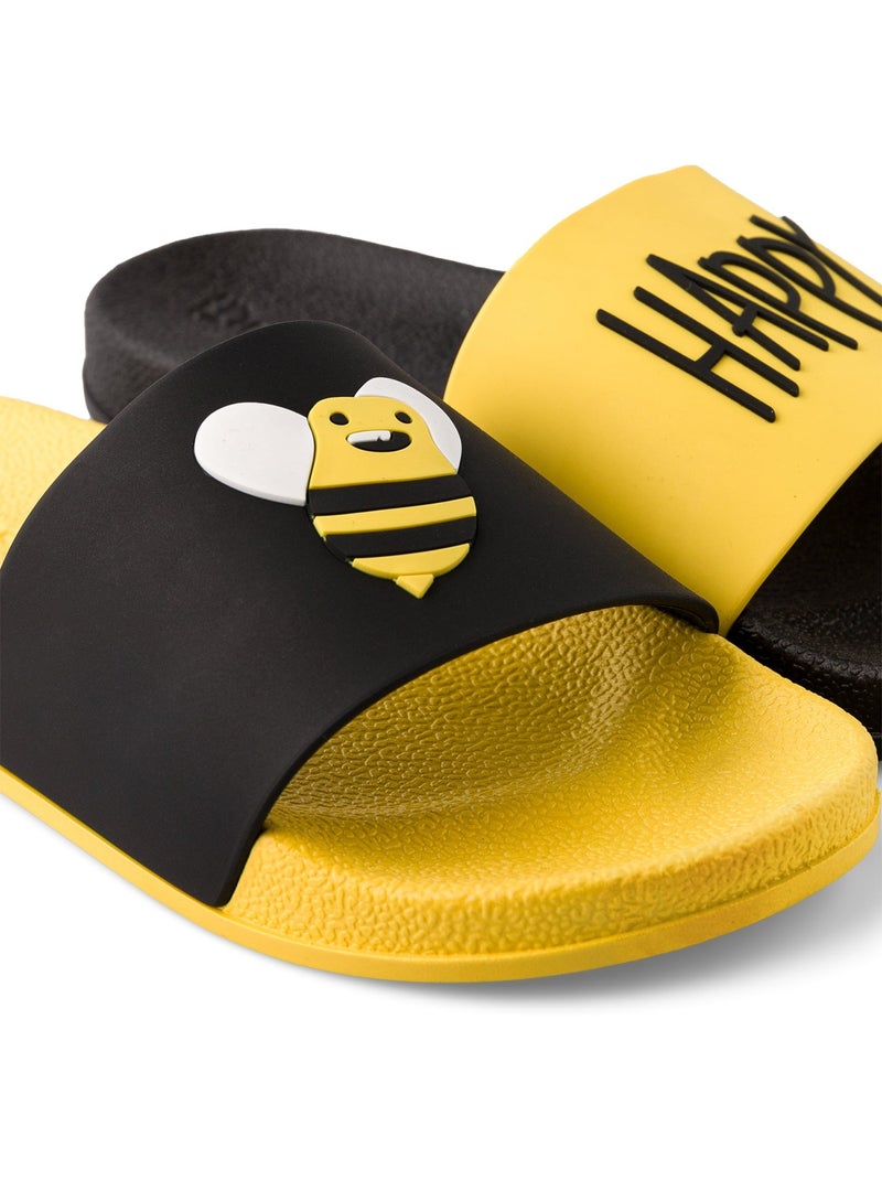Claquettes Enfants Bee Happy Jaune - Kiabi