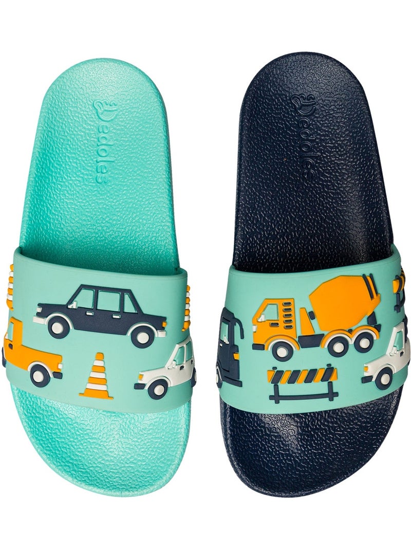 Claquettes Enfants Circulation Routière Vert - Kiabi