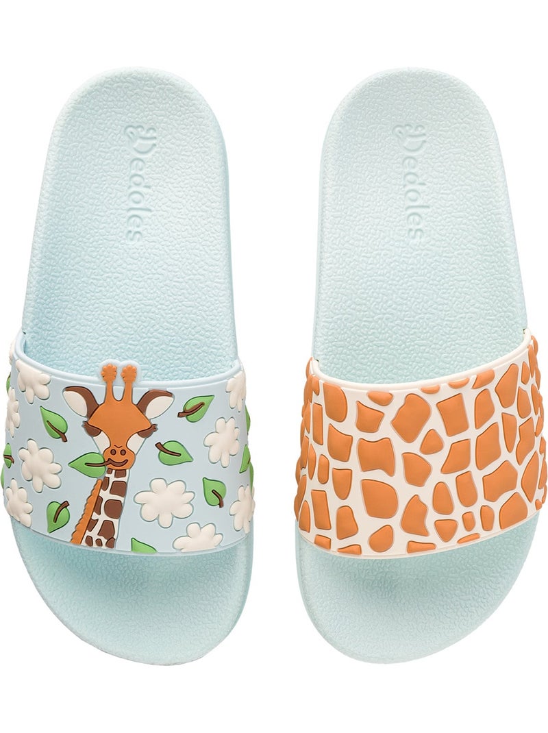 Claquettes Enfants Girafe Mignonne Turquoise - Kiabi
