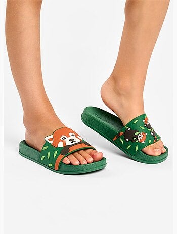 Claquettes Enfants Panda Roux