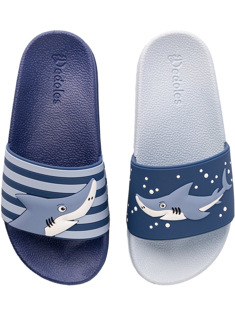 Claquettes Enfants Requins Gris Bleu - Kiabi
